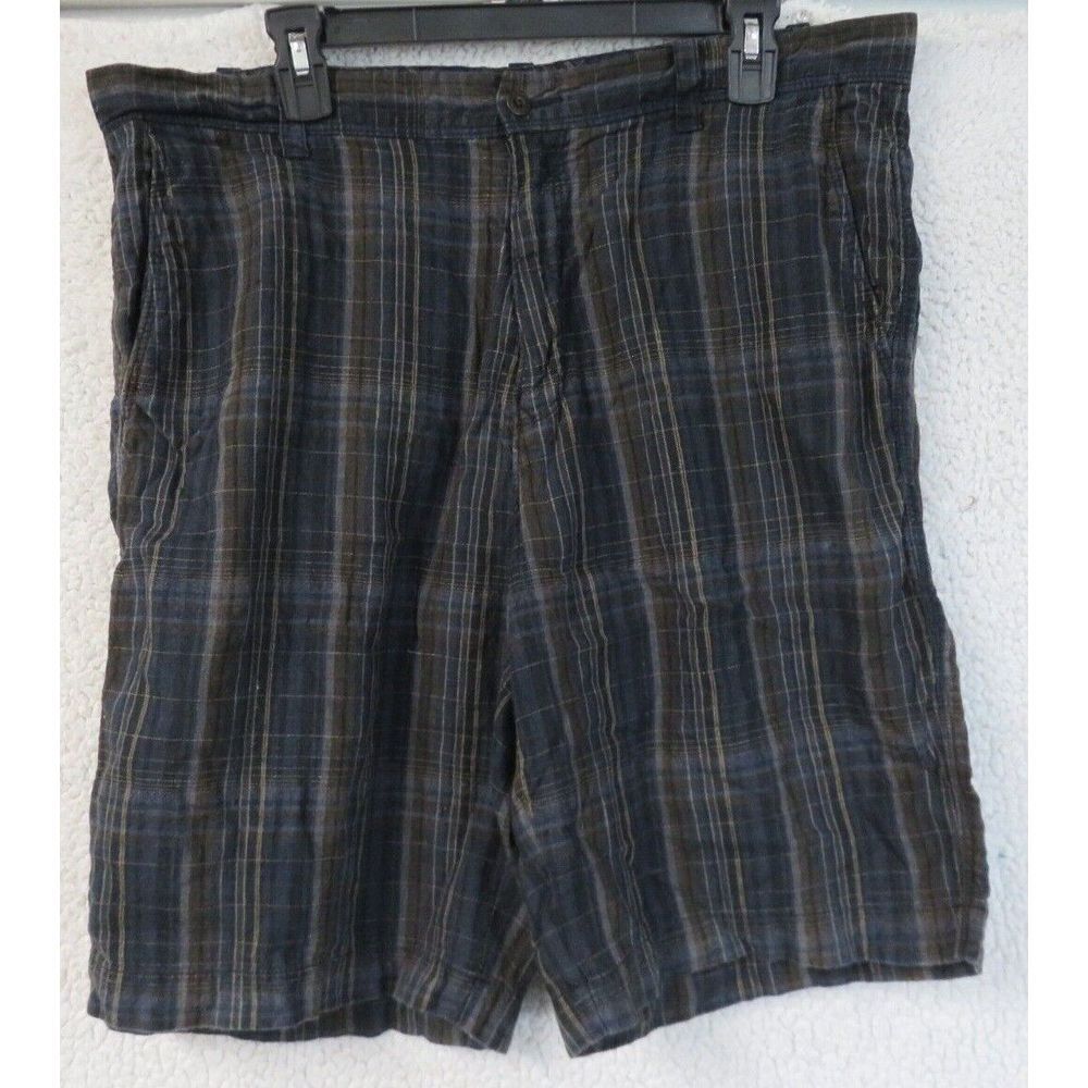 Mens Tommy Bahama Shorts Linen Silk Multicolor Plaid Size 36 T8543 - Picture 1 of 7